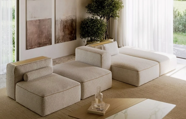 Divano componibile Blake in tessuto di Bontempi
