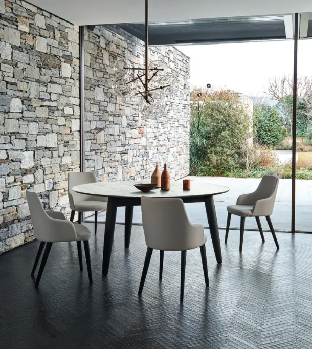 Tavolo rotondo Convivio in Ceramica Statuarietto di Sangiacomo
