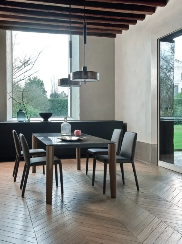 Tavolo Desco in Ceramica Nero Greco di Sangiacomo