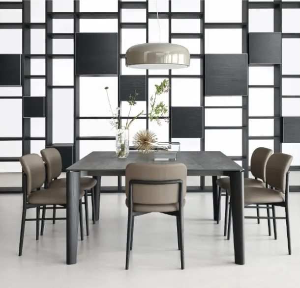Tavolo quadrato Desco in Ceramica di Sangiacomo