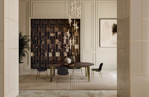 Tavolo allungabile Etro XXL in SuperMarmo di Bontempi