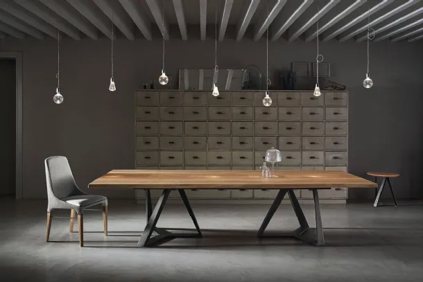 Tavolo Millennium XXL con piano in legno massello di Bontempi