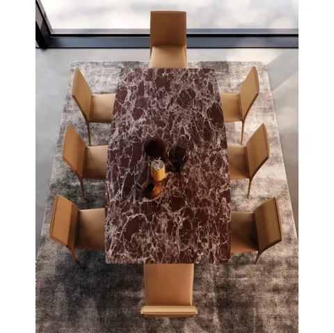 Tavolo Tailor in ceramica Rosso Imperiale di Presotto