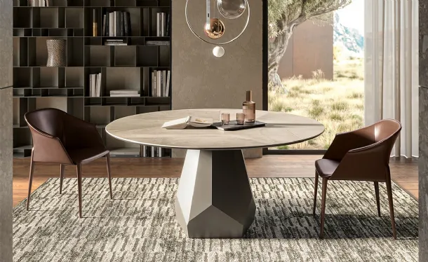 Tavolo rotondo Zermatt Keramik di Cattelan Italia