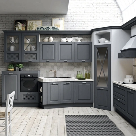 Cucina Classica angolare Bellagio in Frassino Antracite di Aran