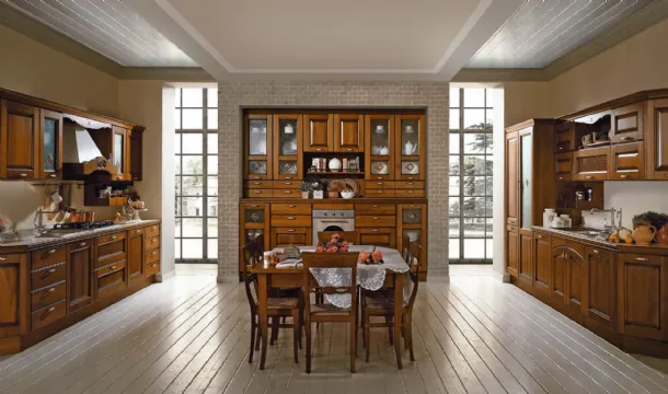 Cucina Classica ad angolo Etrusca in legno di Aran