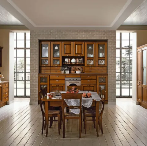Cucina Classica ad angolo Etrusca in legno di Aran