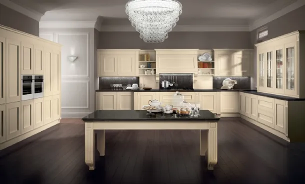 Cucina Classica angolare Melograno in Rovere tinto Avorio di Composit