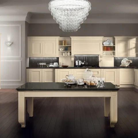 Cucina Classica angolare Melograno in Rovere tinto Avorio di Composit
