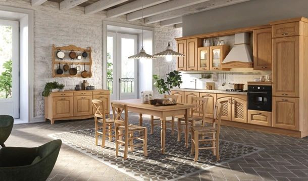 Cucina Classica lineare Trevi in Castagno naturale di Aran