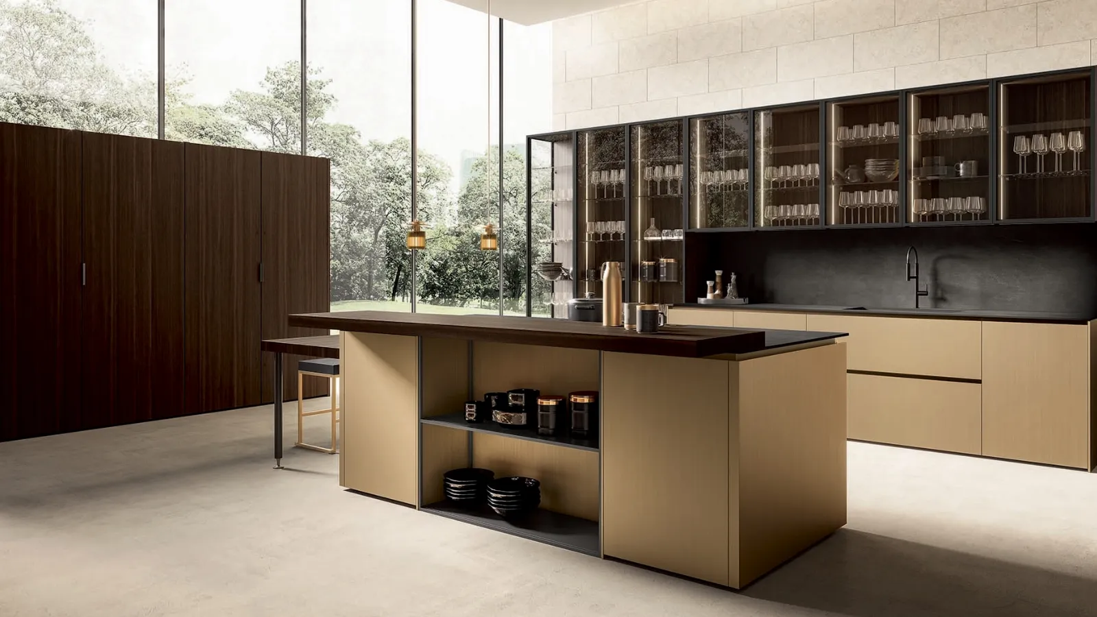 Cucina Design con isola Linea 30 HD di Composit