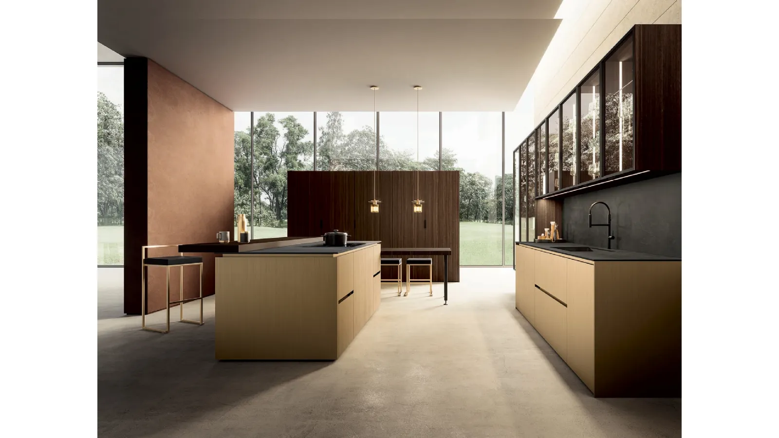 Cucina Design con isola Linea 30 HD di Composit