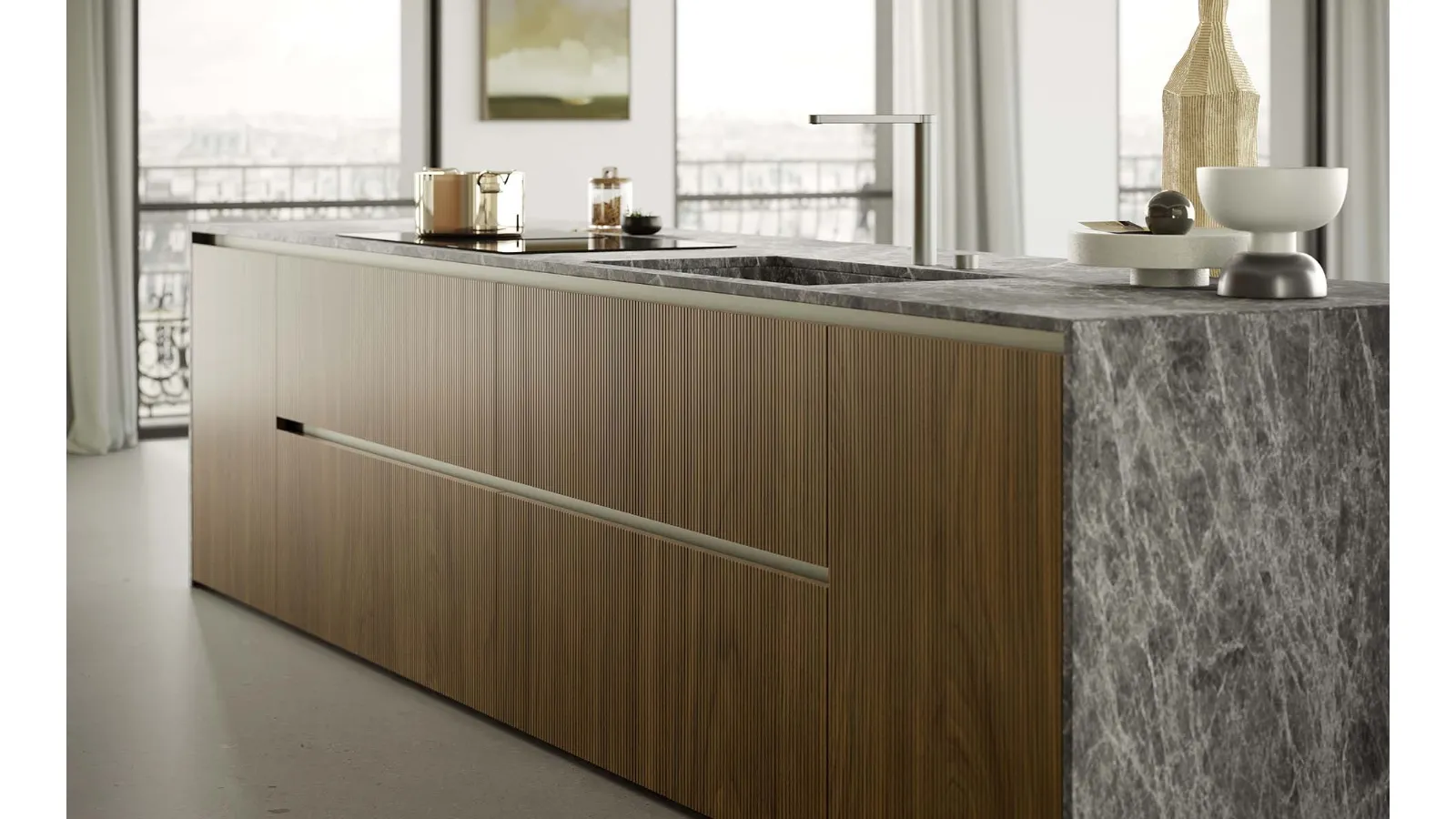 Cucina Design con isola Linea Luxe di Composit