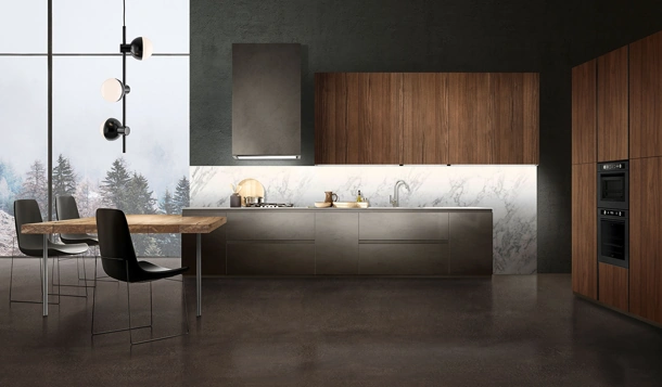 Cucina Design Linea Pure con penisola di Composit