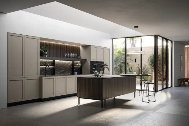 Cucina Moderna in pet e laminato con isola Alma 05 di Arredo3
