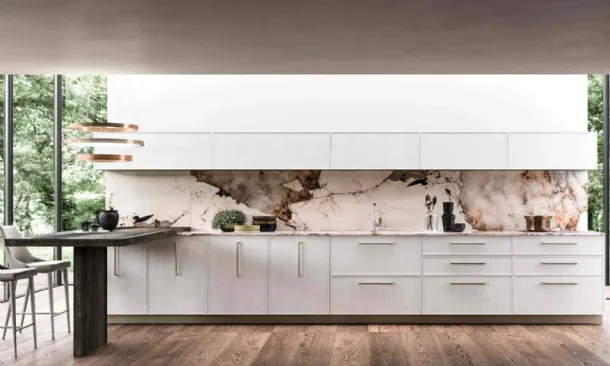 Cucina Moderna in frassino con penisola Guadalupe 06 di Aran