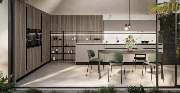 Cucina Moderna angolare Cloe 06 in laccato e laminato di Arredo3