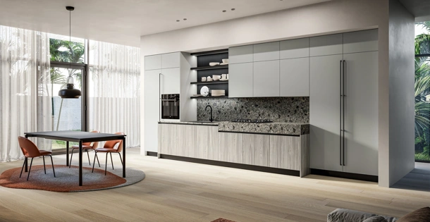Cucina Moderna lineare Cloe 02 in laminato e laccato di Arredo3