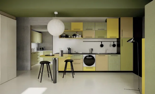 Cucina Moderna con penisola For Me Kitchen Eight di De Rosso