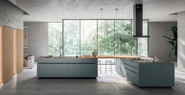 Cucina Moderna con doppia isola Glass 02 di Arredo3