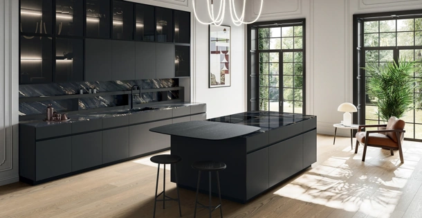 Cucina Moderna con isola Glass 03 di Arredo3