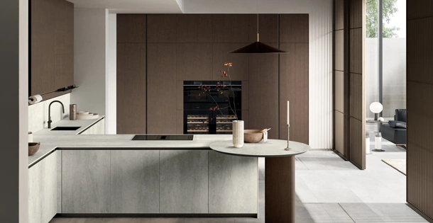 Cucina Moderna con penisola Glass 2|0 06 di Arredo3