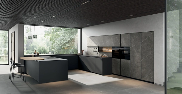 Cucina Moderna con penisola Glass 2|0 08 di Arredo3