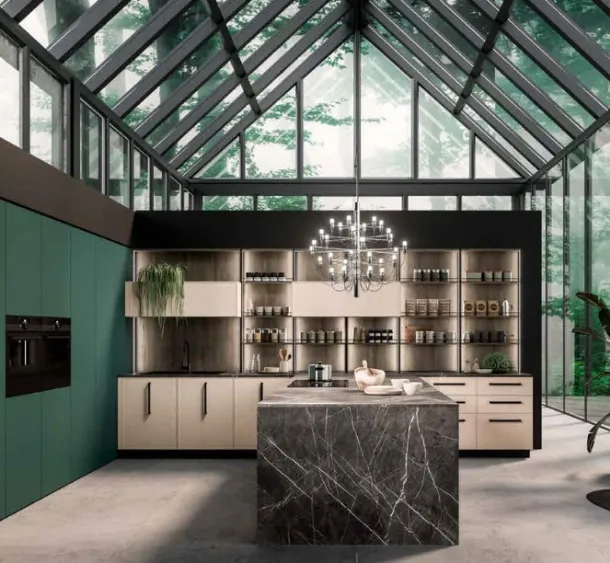 Cucina Moderna con isola Guadalupe 03 di Aran