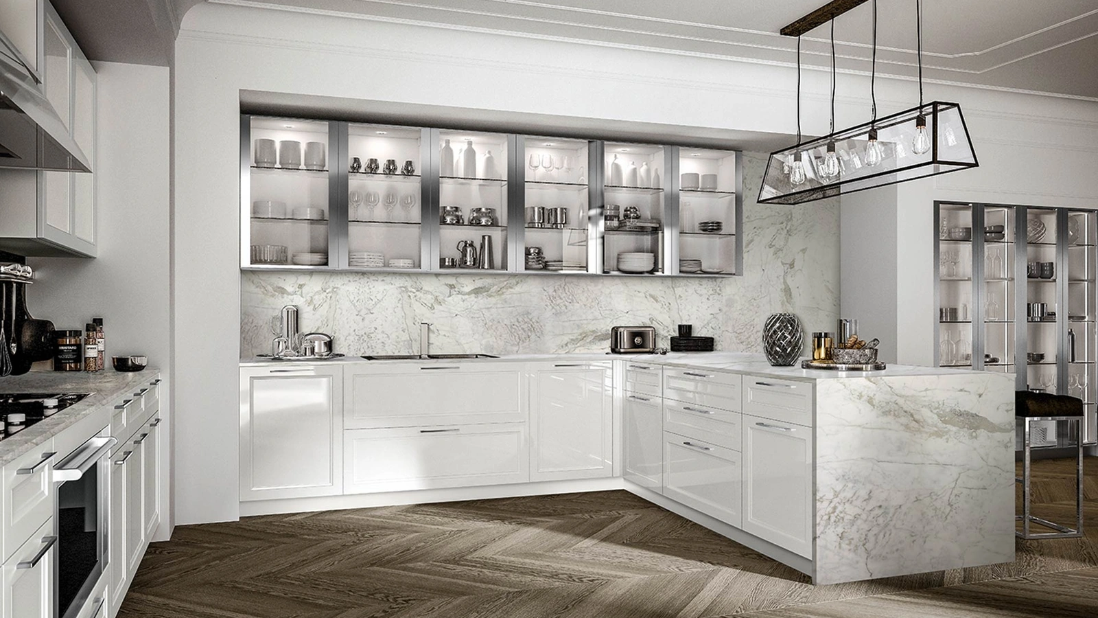 Cucina Moderna Marilyn con penisola di Composit