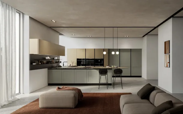 Cucina Moderna con penisola Meg 03 di Arredo3