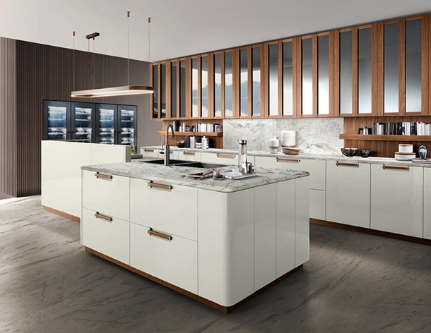 Cucina Moderna Noisette con penisola di Composit