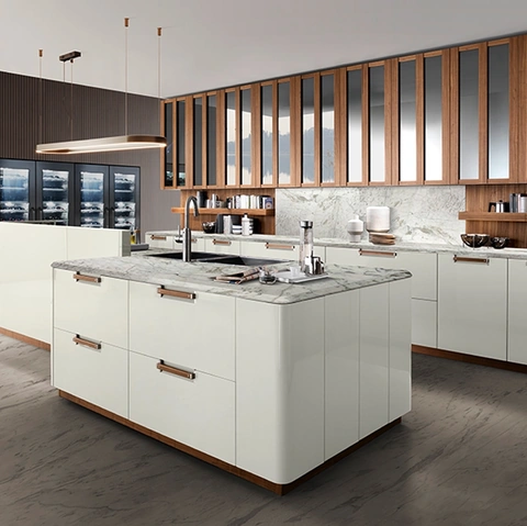 Cucina Moderna Noisette con penisola di Composit