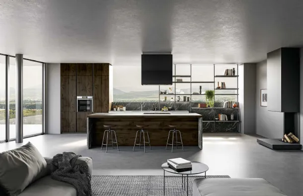 Cucina Moderna in laminato quercia con isola Tekna 02 di Arredo3