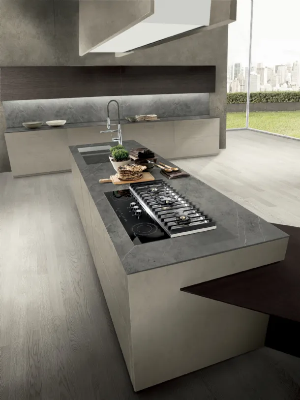 Cucina Moderna con isola Touch di Composit