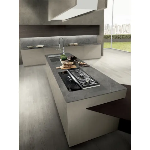 Cucina Moderna con isola Touch di Composit