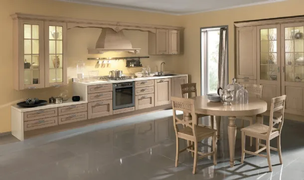 Cucina Shabby Chic lineare Imperial Charme in Frassino decapato antico Fiandre di Aran