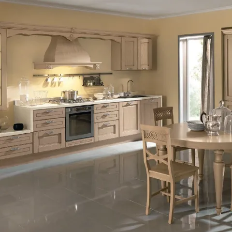 Cucina Shabby Chic lineare Imperial Charme in Frassino decapato antico Fiandre di Aran