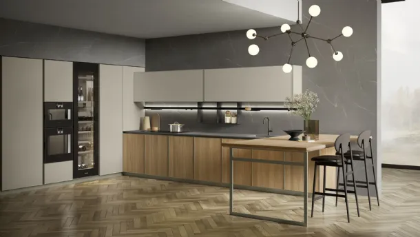 Cucina su misura Blend angolare con penisola di Composit