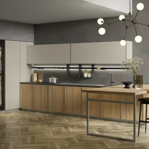 Cucina su misura Blend angolare con penisola di Composit