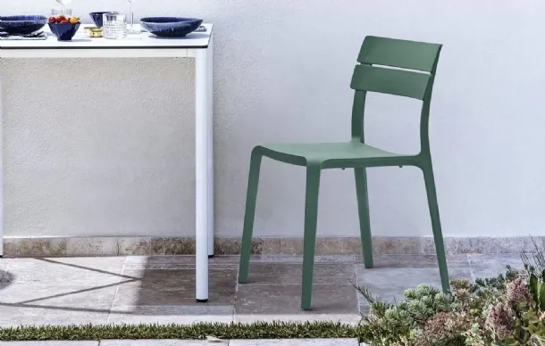 Sedia impilabile Rocket Green Outdoor di Bontempi