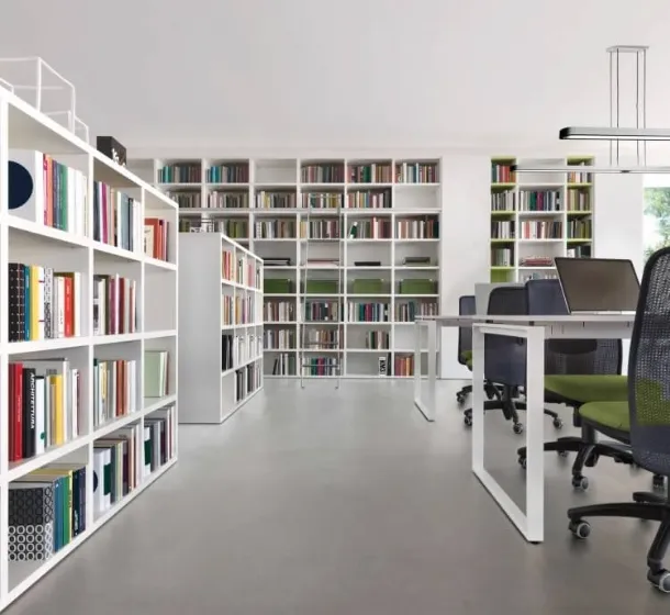 Libreria con scala in metallo verniciato Z573 di Zalf