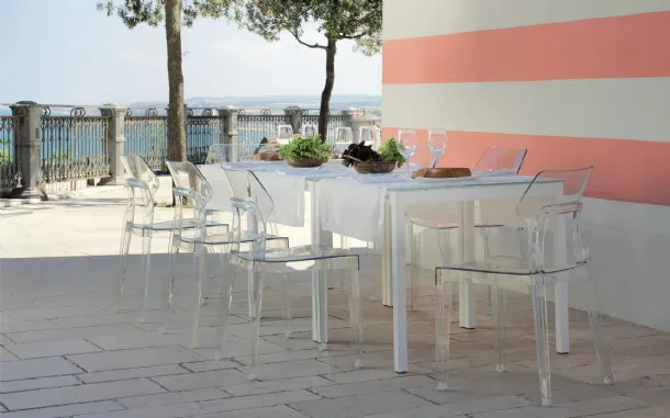 Sedia Aria Outdoor in policarbonato trasparente di Bontempi