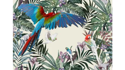 Carta da parati Parrots di Inkiostro Bianco