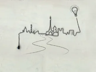 Carta da parati Ville Lumiere di Inkiostro Bianco