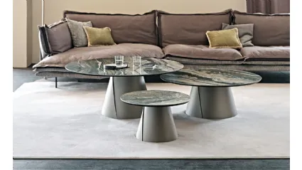Tavolino con base in metallo e piano in ceramica marmi Albert Keramik di Cattelan Italia