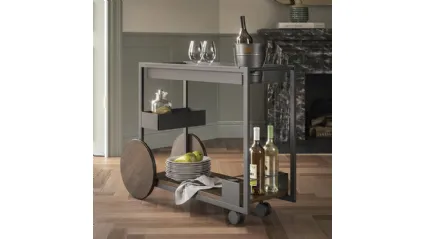 Tavolino su ruote a carrello con piani in legno Brandy di Cattelan Italia