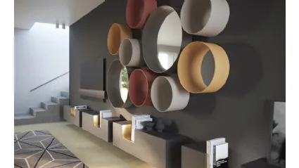 Specchi circolari da parete con cornice in metallo Dot di Minotti Italia