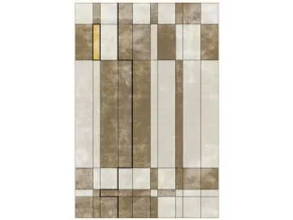 Tappeto dalle geometrie astratte Face Reloaded Marked Tobacco di Sirecom