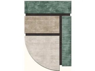 Tappeto geometrico dalla forma irregolare Island Aqua di Sirecom