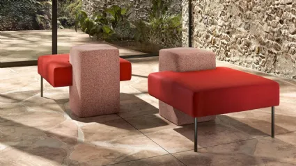 Pouf di design in tessuto Mark di Doimo Salotti